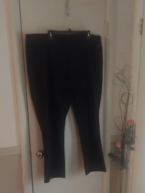 SlimSation By Multiples Black Pull On Relaxed Leg Pants Plus Sz 24W